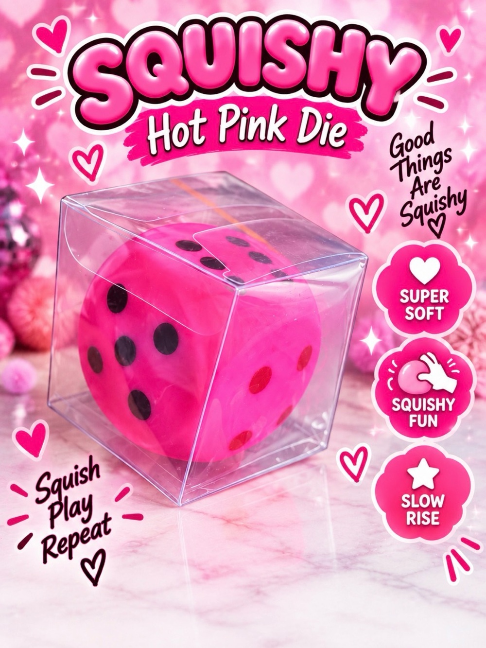 Squishy Dice - Pink